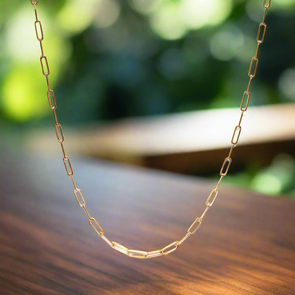 9K Yellow Gold Paperclip Chain