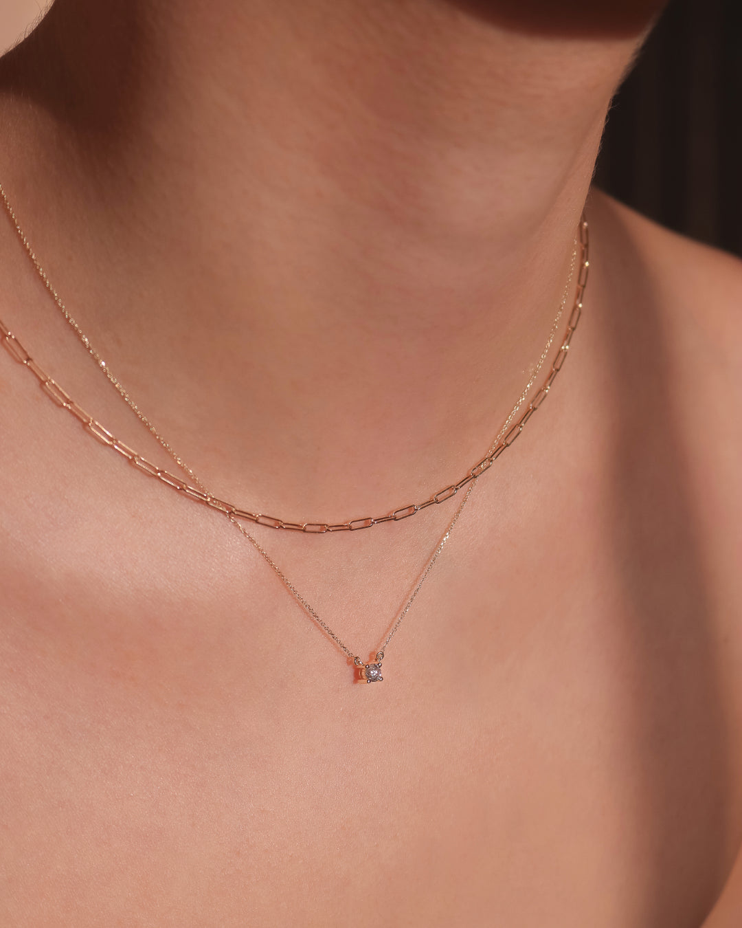 9K Yellow 45cm length Claw Set Necklace