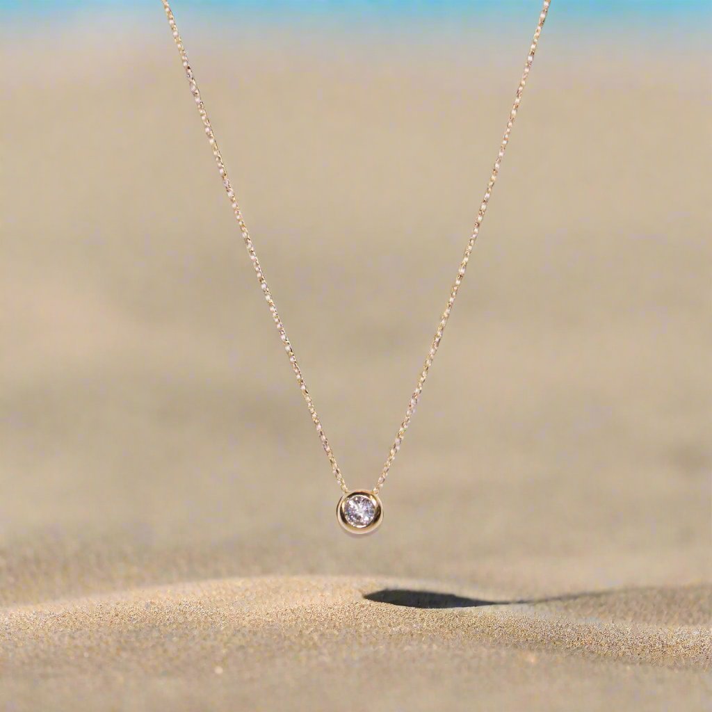 Bezel Set Necklace with 0.10ct Diamond