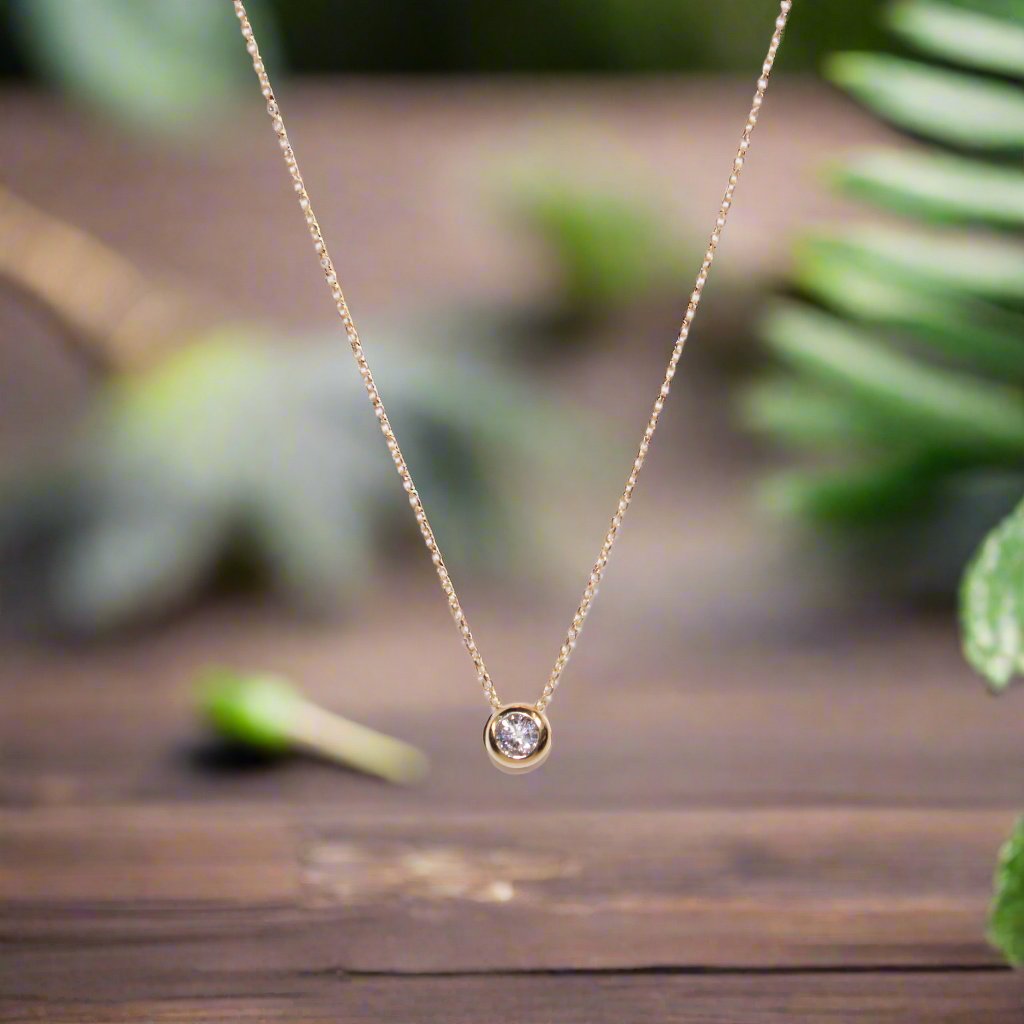 Bezel Set Necklace with 0.10ct Diamond