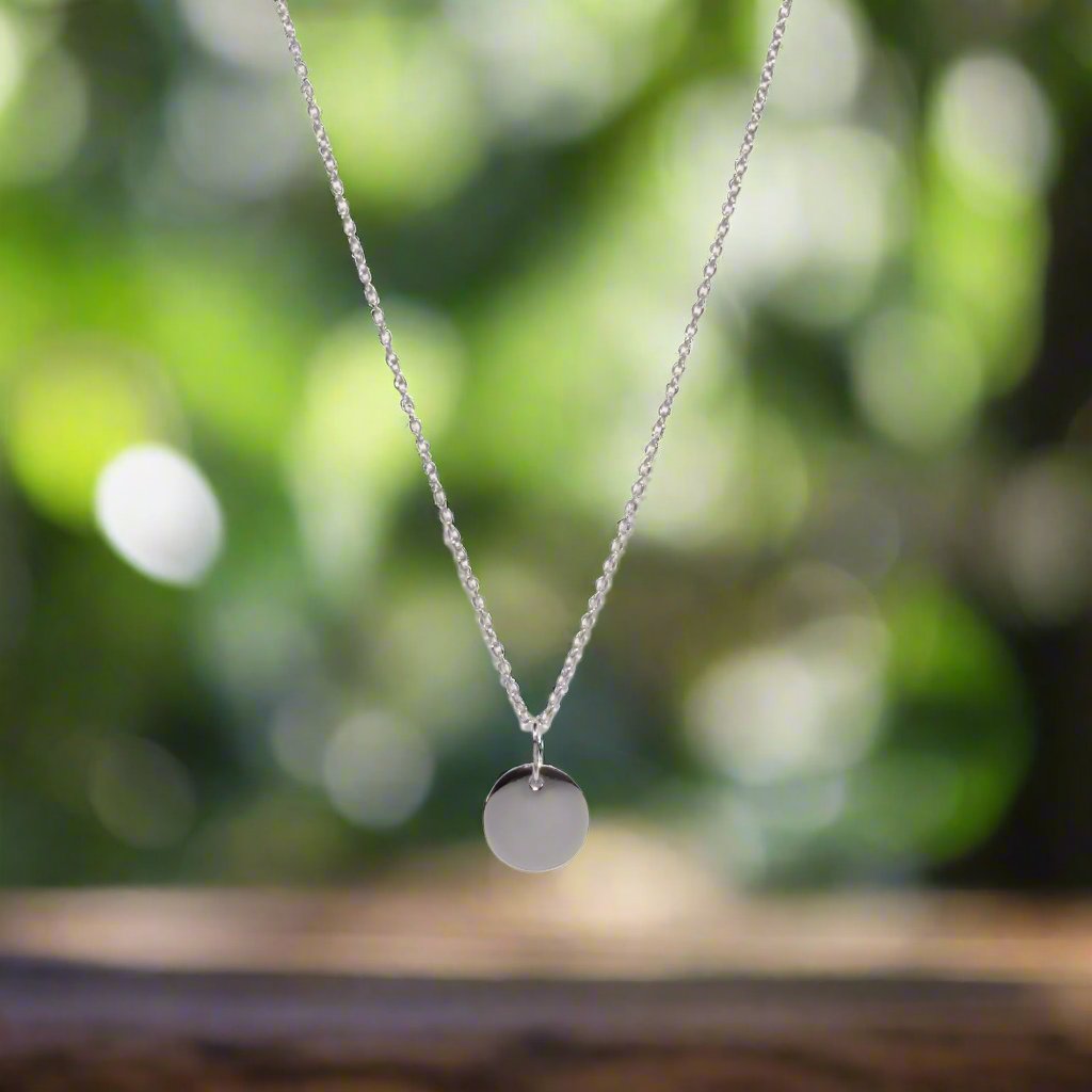 Sterling Silver 10mm Round Disc Pendant