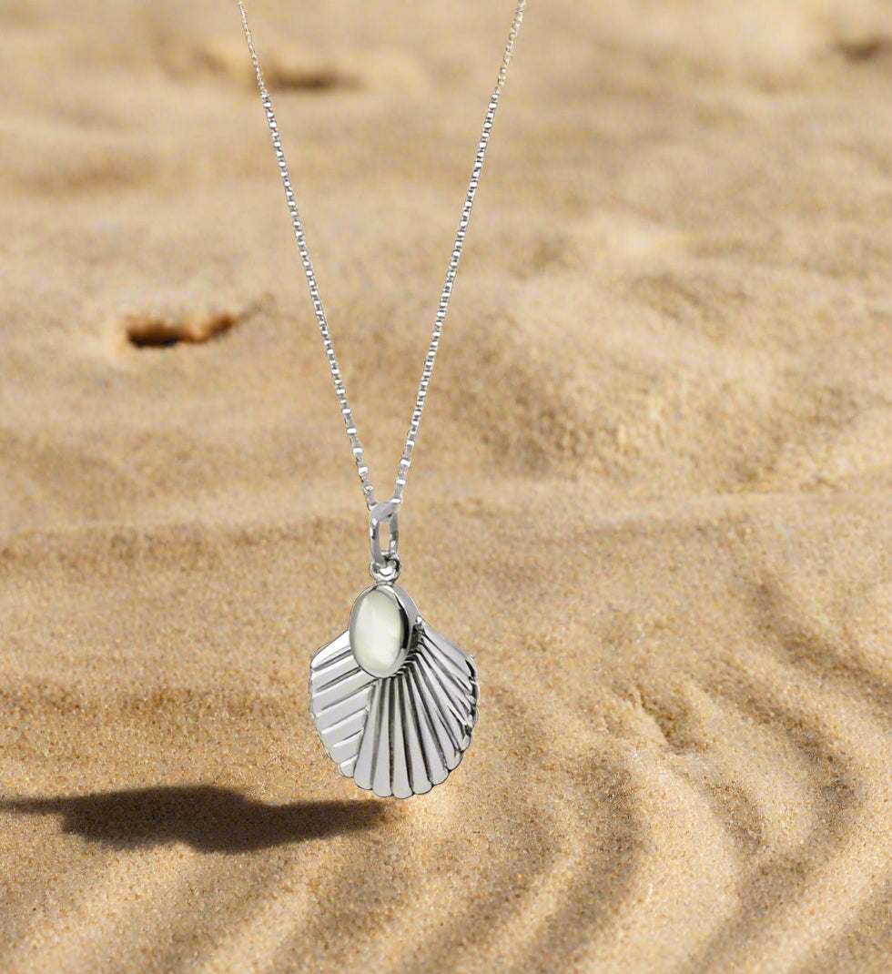 Mother of Pearl Fan Pendant