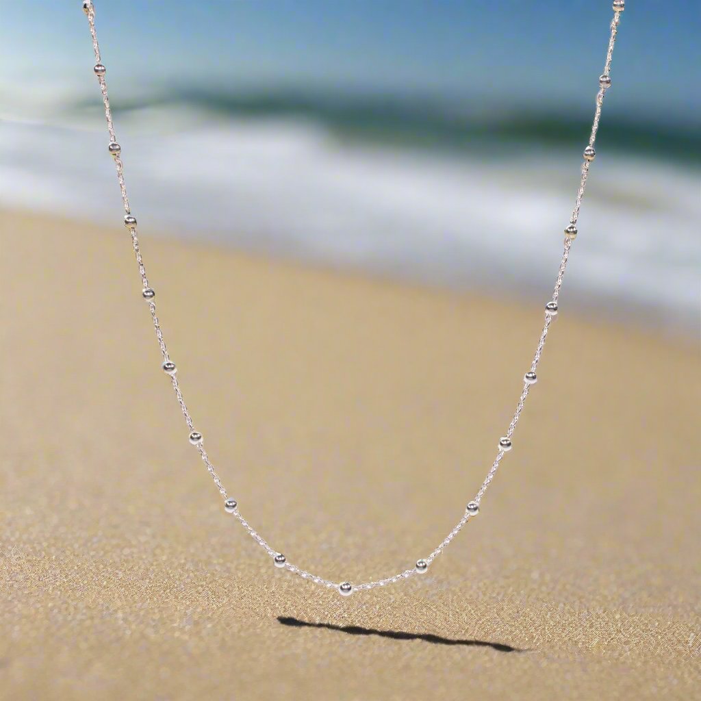 Sterling Silver 3mm Ball and Cable Chain