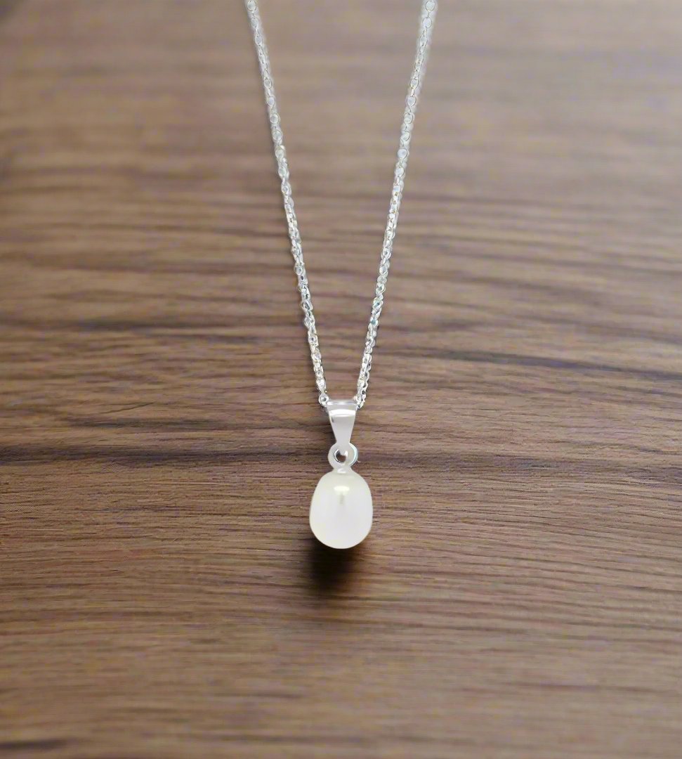 Sterling Silver Fresh Water Pearl White Drop Pendant