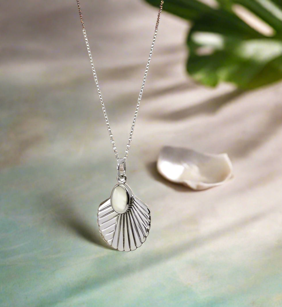 Mother of Pearl Fan Pendant